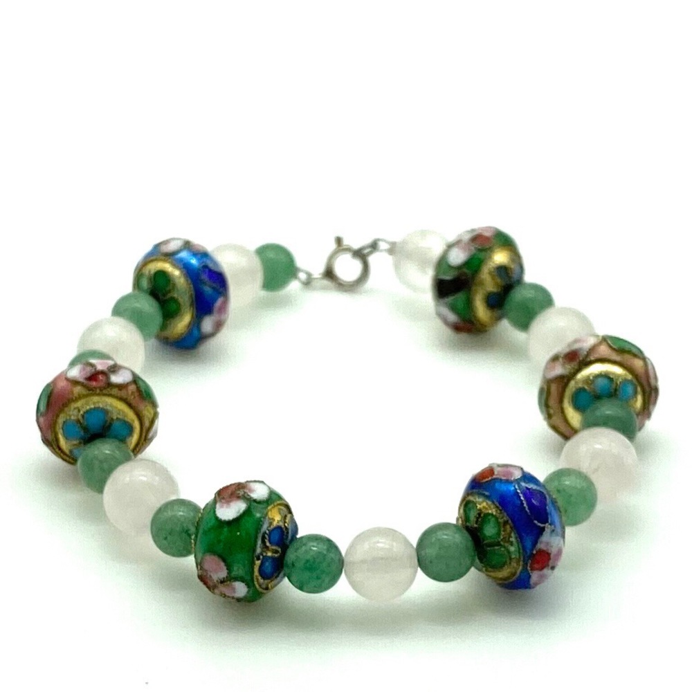 Vintage Cloisonne bracelet 925 on clasp